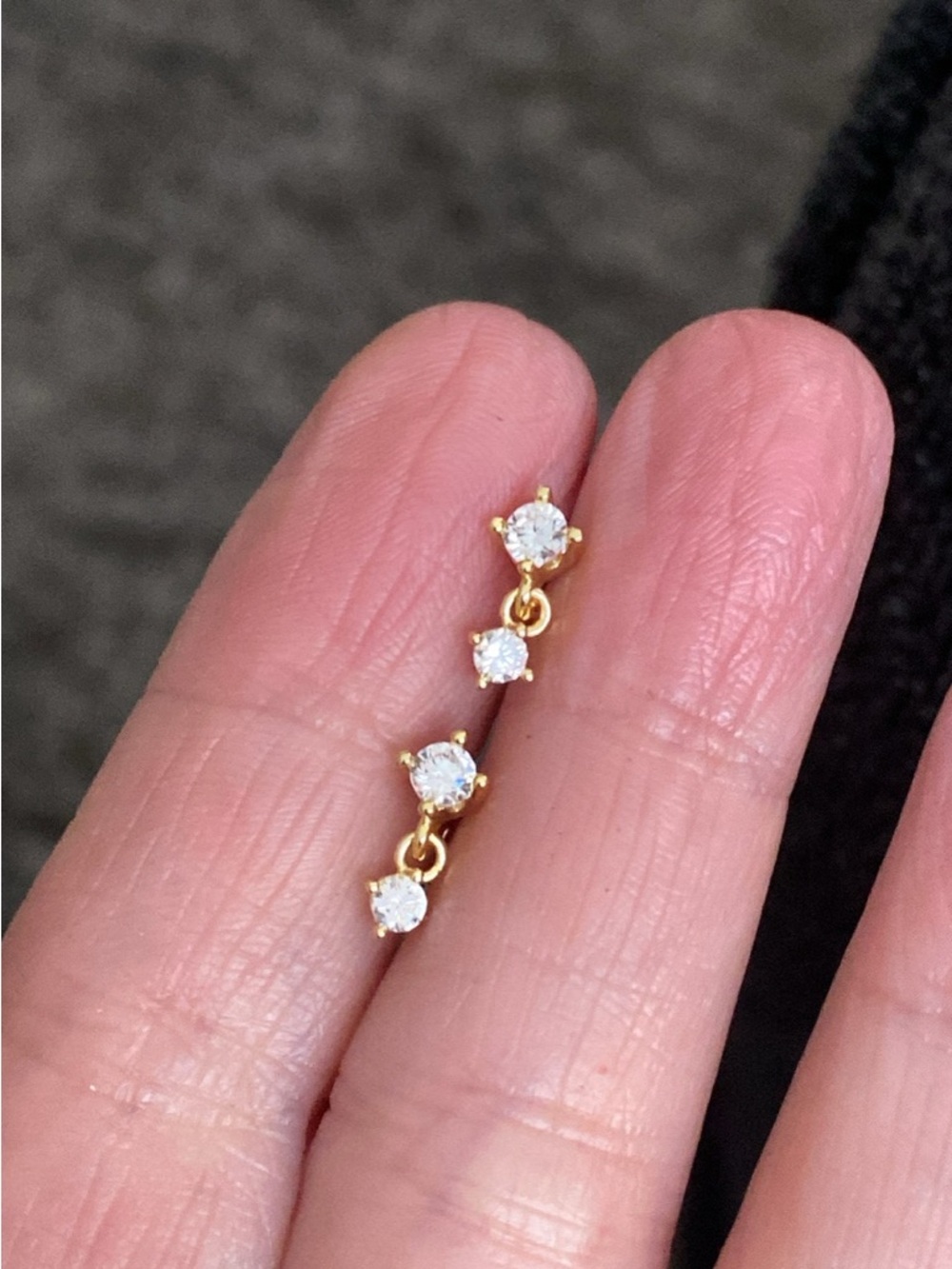 Gold Drop CZ Dangle Earring - Women Jewelry